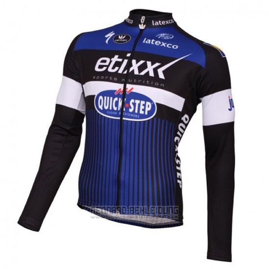 2016 Fahrradbekleidung Etixx Quick Step Blau und Shwarz Trikot Langarm und Tragerhose - zum Schließen ins Bild klicken